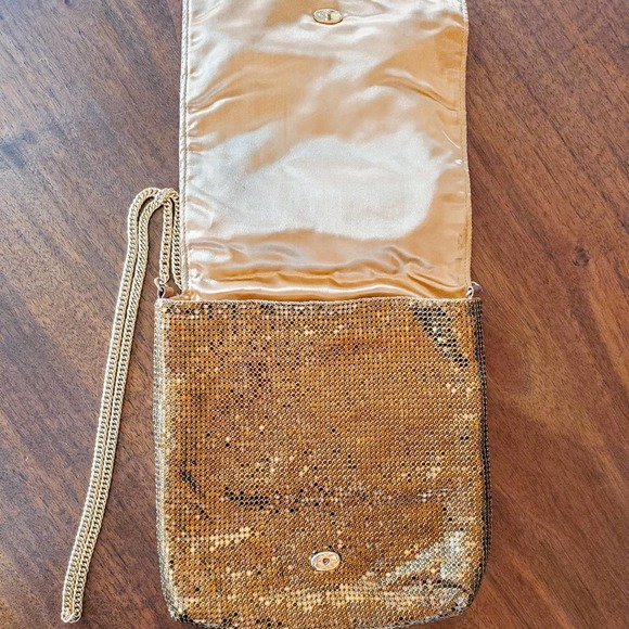 Whiting & Davis Shimmering Gold Mesh Shoulder Bag - Picture 3 of 7